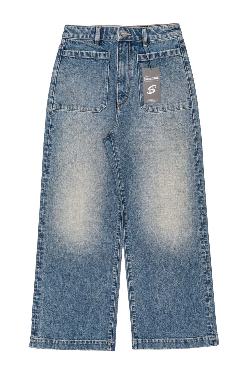 Quần jean nữ ống suông dáng dài 2 ống