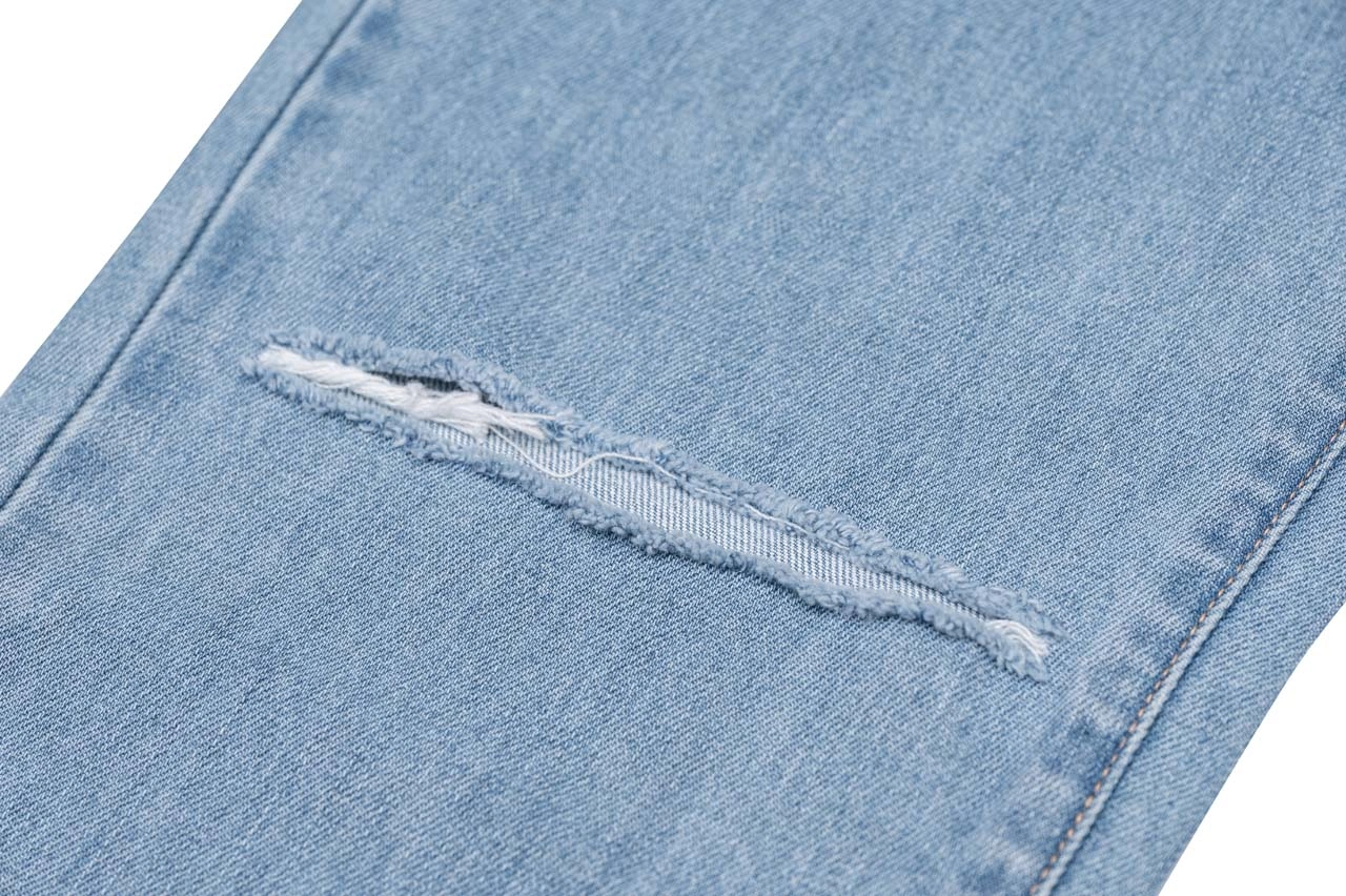 Quần jean nữ ống suông xẻ rách