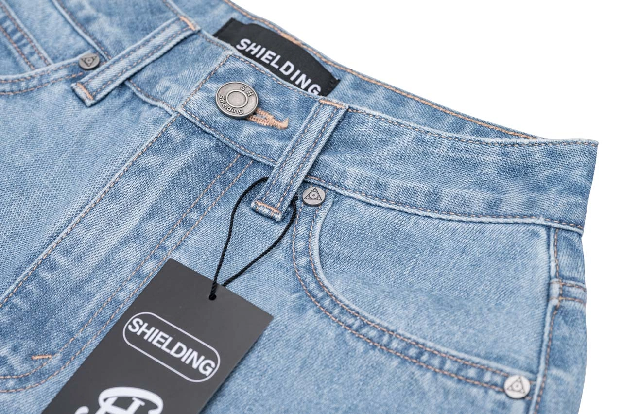 Quần jean nữ ống suông xẻ rách